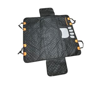 Black Quilted Car Seat Cover with Orange Accents Dog Hammock Back Seat Cover
